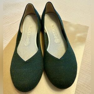 Rothy’s Ivy Green Merino Wool Flats Size 9
